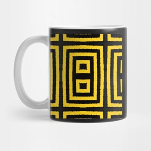 HIGHLY Visible Yellow and Black Line Kaleidoscope pattern (Seamless) 22 Mug